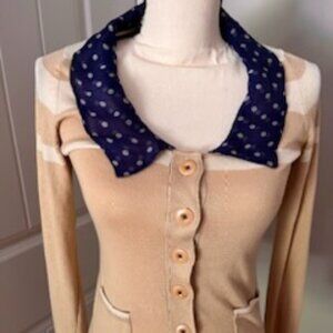 Guinevere Lightweight Sweater with Silk Accent Collar